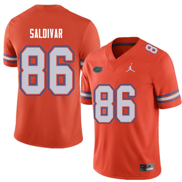 Jordan Brand Men #86 Andres Saldivar Florida Gators College Football Jerseys Orange